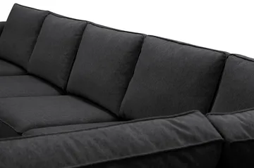 Optus 6-personers U-sofa med divan og chaiselong venstre - Sort - Møbler - Sofaer - U Sofa