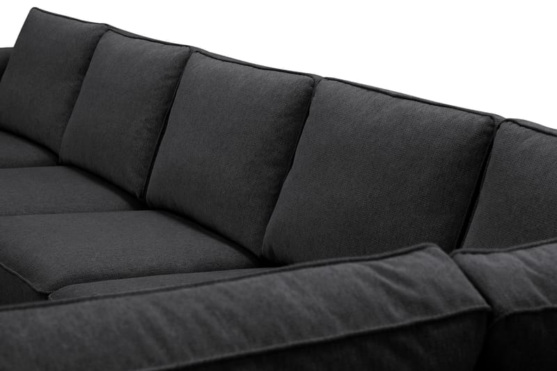 Optus 6-personers U-sofa med divan og chaiselong venstre - Sort - Møbler - Sofaer - U Sofa