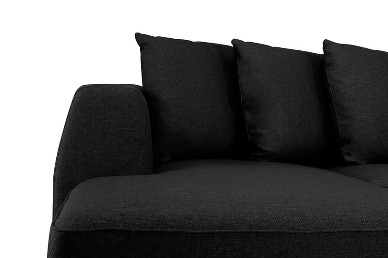 Optus 6-personers Højrevendt U-formet Large Sofa med Divan og Chaiselong i Stof inkl. Kuvertpuder - Sort - Møbler - Sofaer - U Sofa