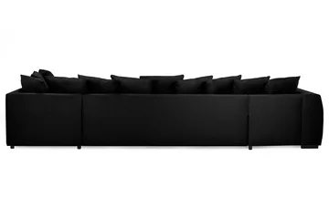 Optus 6-personers Højrevendt U-formet Large Sofa med Divan og Chaiselong i Stof inkl. Kuvertpuder - Sort - Møbler - Sofaer - U Sofa