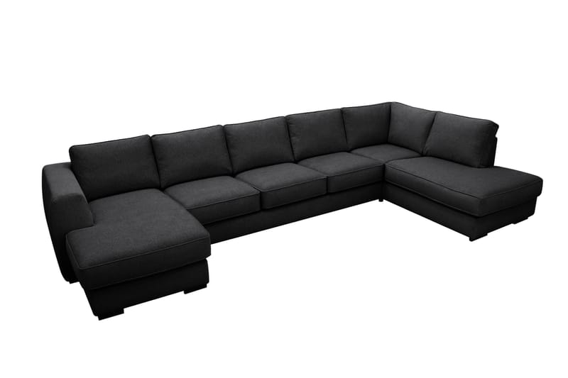 Optus 6-personers U-sofa med divan og chaiselong venstre - Sort - Møbler - Sofaer - U Sofa
