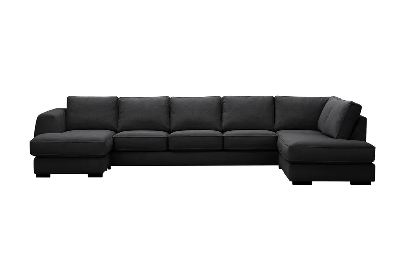 Optus 6-personers U-sofa med divan og chaiselong venstre - Sort - Møbler - Sofaer - U Sofa