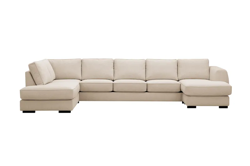 Optus 6-personers U-sofa med divan og chaiselong højre - Beige - Møbler - Sofaer - U Sofa