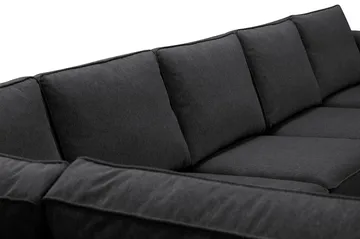 Optus 6-personers U-sofa med divan og chaiselong højre - Sort - Møbler - Sofaer - U Sofa