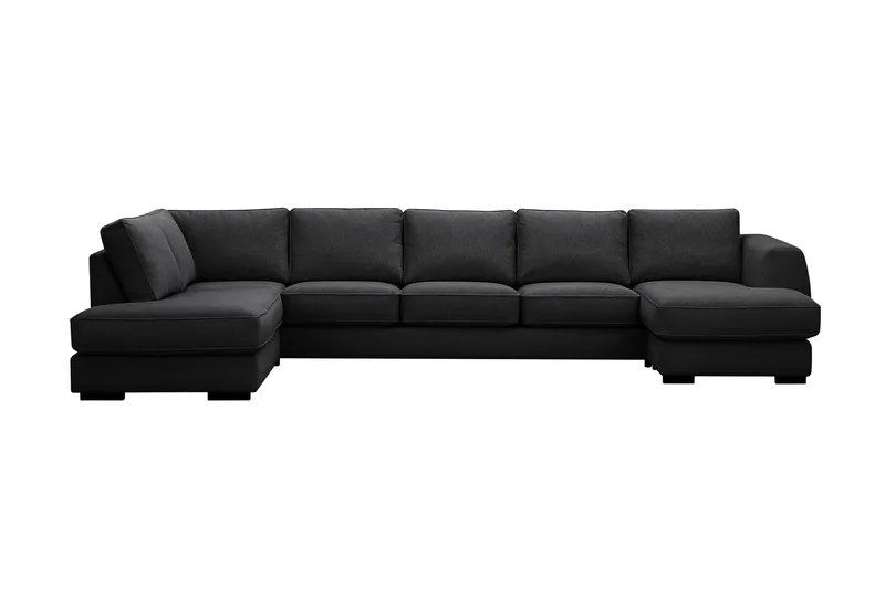 Optus 6-personers U-sofa med divan og chaiselong højre - Sort - Møbler - Sofaer - U Sofa