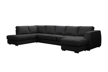 Optus 6-personers U-sofa med divan og chaiselong højre - Sort - Møbler - Sofaer - U Sofa