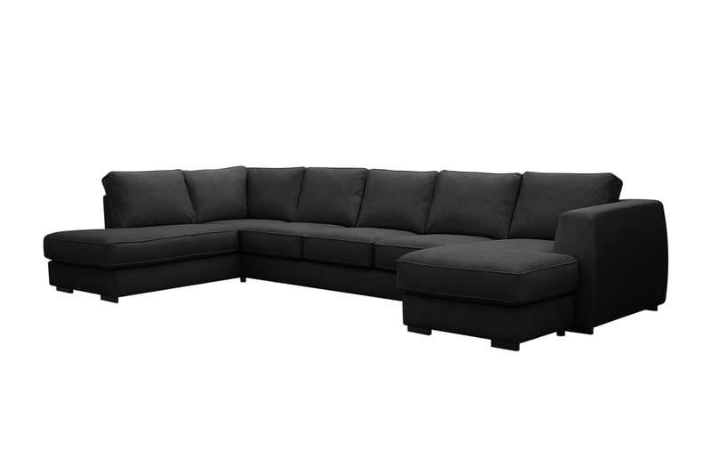 Optus 6-personers U-sofa med divan og chaiselong højre - Sort - Møbler - Sofaer - U Sofa