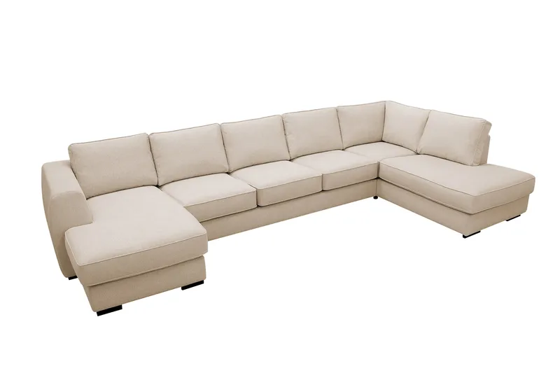 Optus 6-personers U-sofa med divan og chaiselong venstre - Beige - Møbler - Sofaer - U Sofa
