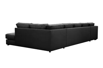 Optus 6-personers U-sofa med divan og chaiselong venstre - Sort - Møbler - Sofaer - U Sofa