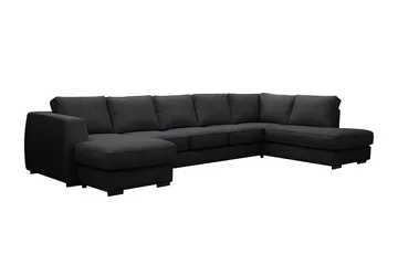 Optus 6-personers U-sofa med divan og chaiselong venstre - Sort - Møbler - Sofaer - U Sofa