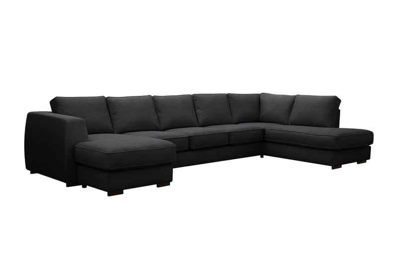 Optus 6-personers U-sofa med divan og chaiselong venstre - Sort - Møbler - Sofaer - U Sofa
