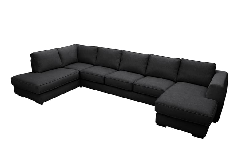 Optus 6-personers U-sofa med divan og chaiselong højre - Sort - Møbler - Sofaer - U Sofa