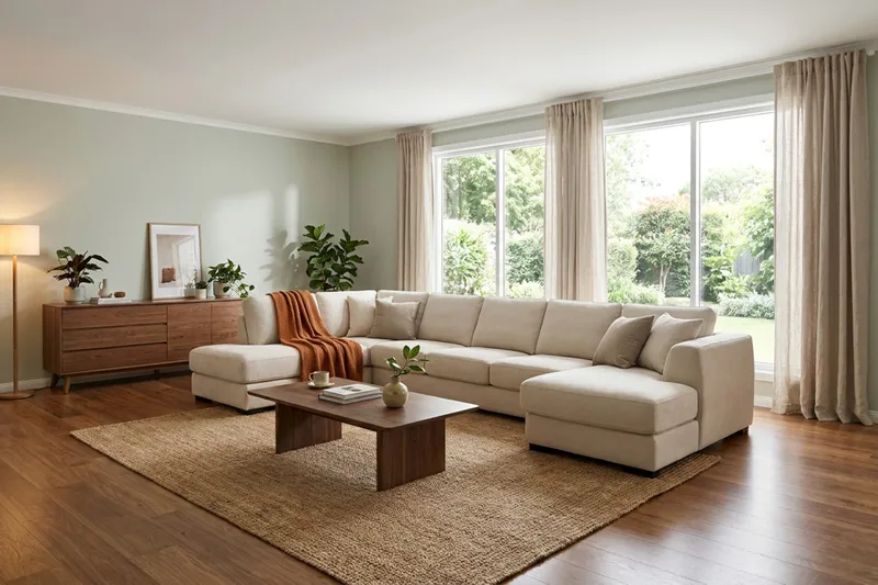 Optus 6-personers U-sofa med divan og chaiselong højre - Beige - Møbler - Sofaer - U Sofa