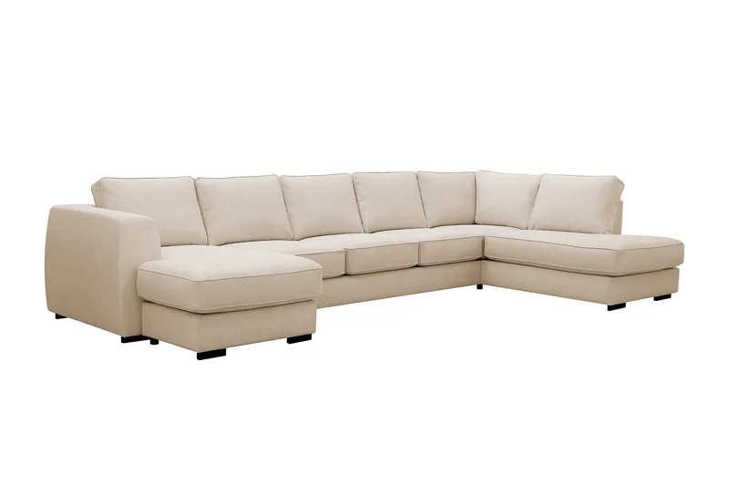 Optus 6-personers U-sofa med divan og chaiselong venstre - Beige - Møbler - Sofaer - U Sofa