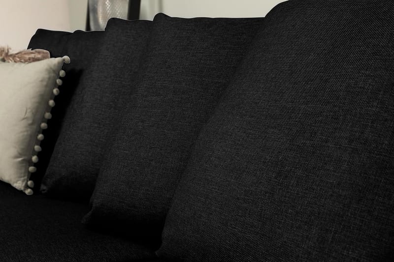 Optus 6-personers Højrevendt U-formet Large Sofa med Divan og Chaiselong i Stof inkl. Kuvertpuder - Sort - Møbler - Sofaer - U Sofa