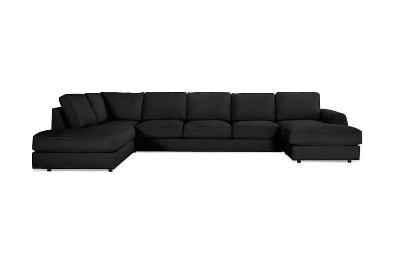 Optus Lyx U-sofa med Chaiselong Large Højre - Hørsort - U Sofa