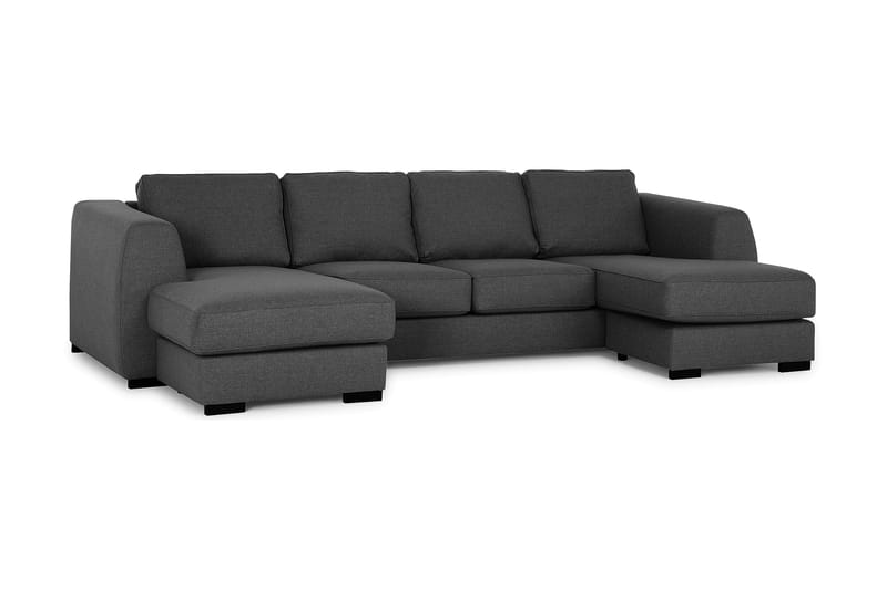 Optus U-sofa med Dobbelt Chaiselong - Antracit - U Sofa