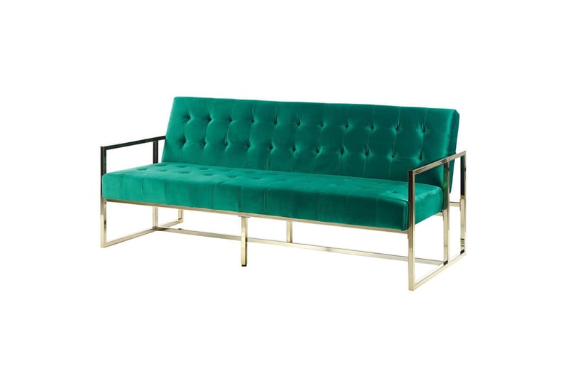 Ordsbo Sofa 3-personers - Guld/Grøn - Møbler - Sofaer - Velour sofaer