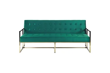 Ordsbo Sofa 3-personers - Guld/Grøn - Møbler - Sofaer - Velour sofaer