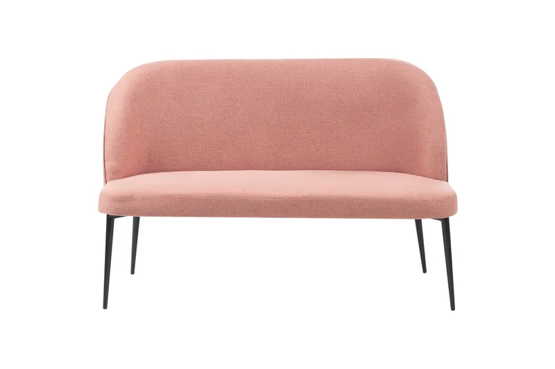 Osbyn 2-personers Sofa i Stof med Metalben, Rosa