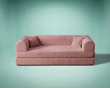 Pento 3-personers Sovesofa i Plys - Lyserød - Møbler - Sofaer - Sovesofaer