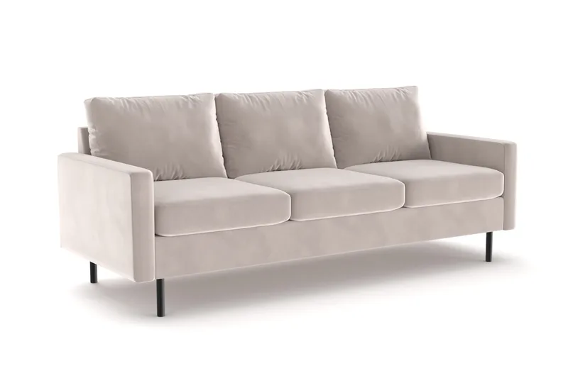 Peppe 3-personers Manchester Sofa - Beige - Møbler - Sofaer - Velour sofaer