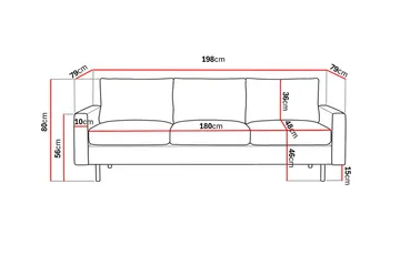 Peppe 3-personers Manchester Sofa - Beige - Møbler - Sofaer - Velour sofaer
