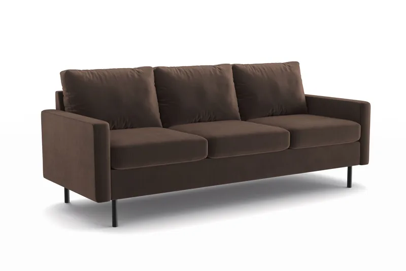 Peppe 3-personers Manchester Sofa - Brun - Møbler - Sofaer - 3 personers sofa