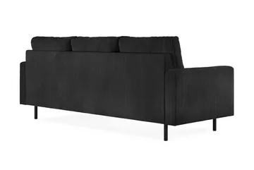 Peppe 4-personers Venstrevendt L-formet Chaiselongsofa i Manchester - Sort - Møbler - Sofaer - 3 personers sofa