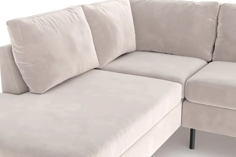 Peppe 4-personers Venstrevendt L-formet Chaiselongsofa i Manchester - Beige - Møbler - Sofaer - Sofa med chaiselong