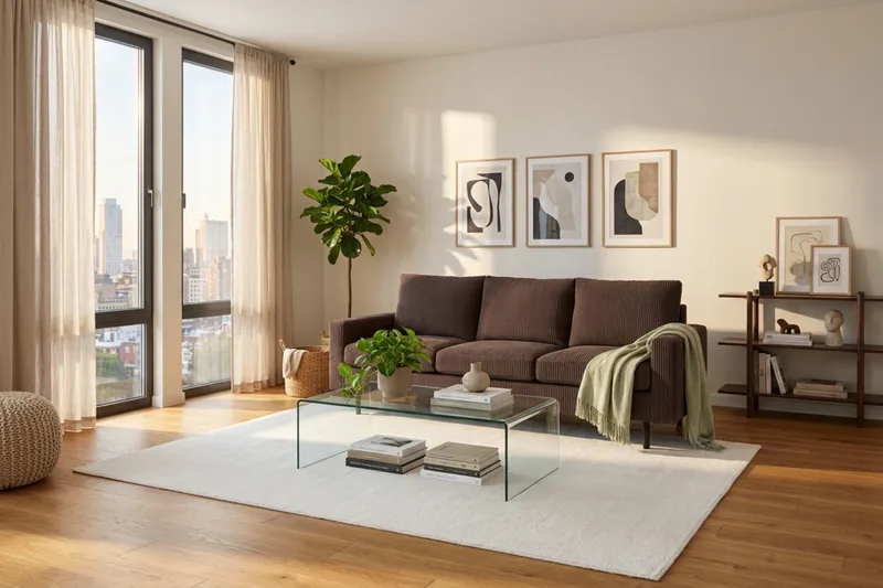 Peppe 4-personers Venstrevendt L-formet Chaiselongsofa i Manchester - Mørk brun - Møbler - Sofaer - 3 personers sofa