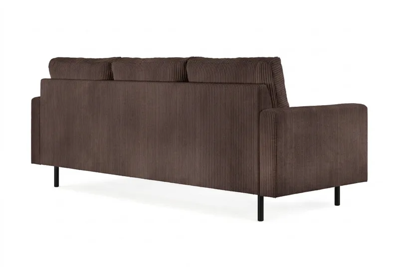 Peppe 4-personers Venstrevendt L-formet Chaiselongsofa i Manchester - Mørk brun - Møbler - Sofaer - 3 personers sofa