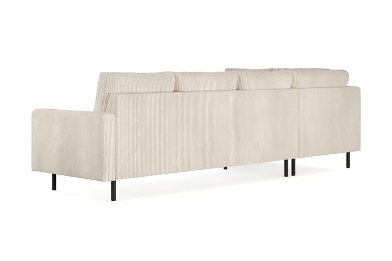 Peppe 4-personers Venstrevendt L-formet Chaiselongsofa i Manchester - Beige - Møbler - Sofaer - Sofa med chaiselong - 4 personers sofa med chaiselong