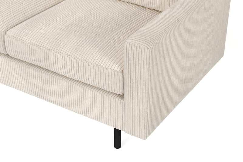 Peppe 4-personers Venstrevendt L-formet Chaiselongsofa i Manchester - Beige - Møbler - Sofaer - Sofa med chaiselong - 4 personers sofa med chaiselong