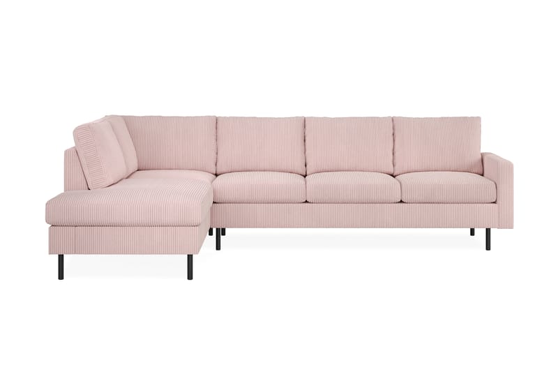 Peppe 4-personers Venstrevendt L-formet Chaiselongsofa i Manchester - Rosa - Møbler - Sofaer - Sofa med chaiselong - 4 personers sofa med chaiselong