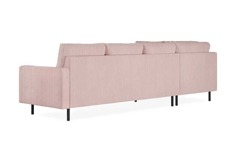 Peppe 4-personers Venstrevendt L-formet Chaiselongsofa i Manchester - Rosa - Møbler - Sofaer - Sofa med chaiselong - 4 personers sofa med chaiselong