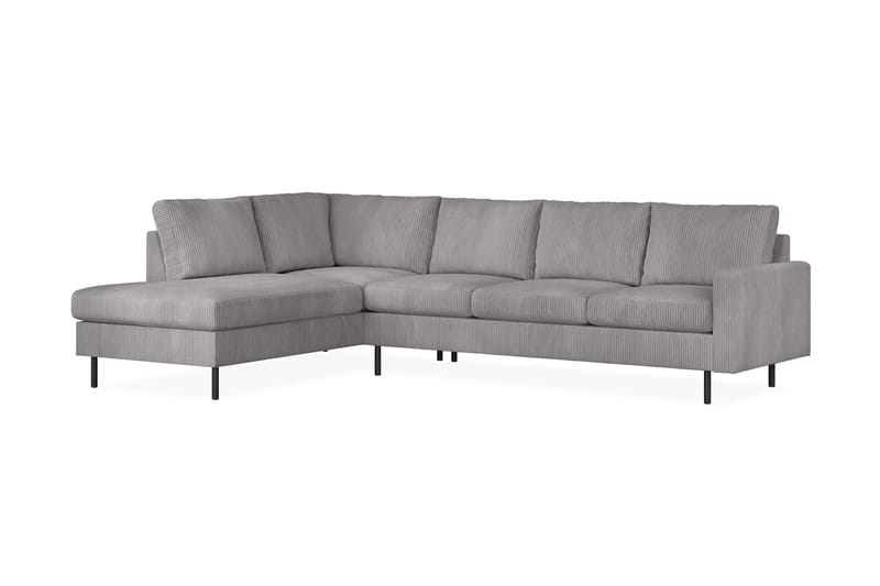 Peppe 4-personers Venstrevendt L-formet Chaiselongsofa i Manchester - Mørkegrå - Møbler - Sofaer - Sofa med chaiselong - 4 personers sofa med chaiselong