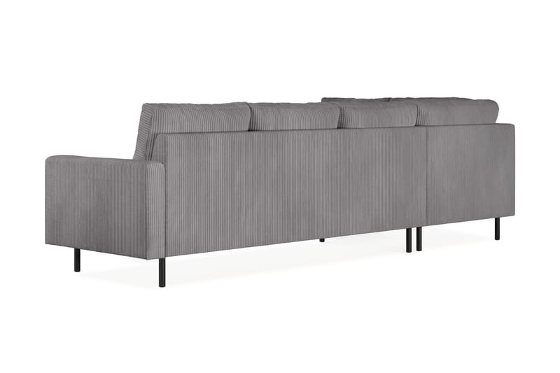 Peppe 4-personers Venstrevendt L-formet Chaiselongsofa i Manchester - Mørkegrå - Møbler - Sofaer - Sofa med chaiselong - 4 personers sofa med chaiselong