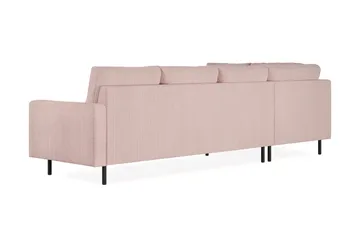 Peppe 4-personers Venstrevendt L-formet Chaiselongsofa i Manchester - Rosa - Møbler - Sofaer - Sofa med chaiselong - 4 personers sofa med chaiselong
