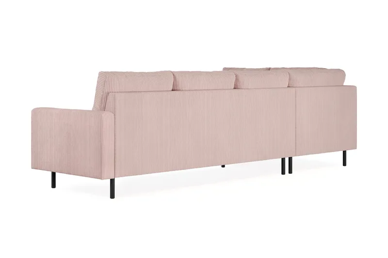 Peppe 4-personers Venstrevendt L-formet Chaiselongsofa i Manchester - Rosa - Møbler - Sofaer - Sofa med chaiselong - 4 personers sofa med chaiselong
