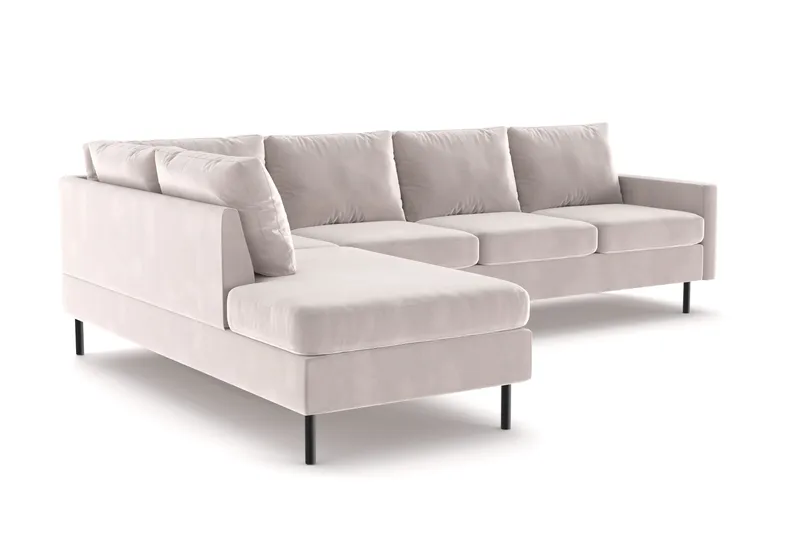 Peppe 4-personers Venstrevendt L-formet Chaiselongsofa i Manchester - Beige - Møbler - Sofaer - Sofa med chaiselong