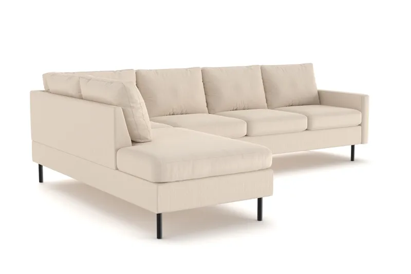 Peppe 4-personers Venstrevendt L-formet Chaiselongsofa i Manchester - Greige - Møbler - Sofaer - Sofa med chaiselong