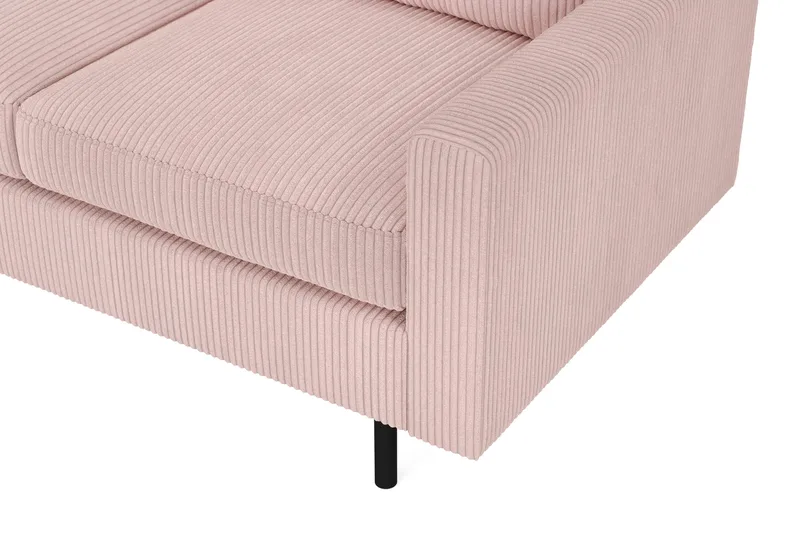 Peppe 4-personers Venstrevendt L-formet Chaiselongsofa i Manchester - Rosa - Møbler - Sofaer - Sofa med chaiselong - 4 personers sofa med chaiselong