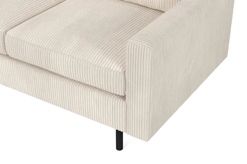 Peppe 4-personers Venstrevendt L-formet Chaiselongsofa i Manchester - Beige - Møbler - Sofaer - Sofa med chaiselong - 4 personers sofa med chaiselong