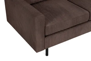Peppe 4-personers Venstrevendt L-formet Chaiselongsofa i Manchester - Mørk brun - Møbler - Sofaer - 3 personers sofa