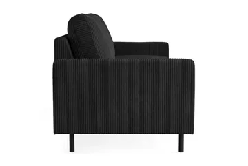 Peppe 4-personers Venstrevendt L-formet Chaiselongsofa i Manchester - Sort - Møbler - Sofaer - 3 personers sofa
