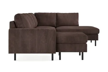 Peppe 4-personers Højrevendt U-formet Sofa med Divan og Chaiselong i Manchester - Mørk brun - Møbler - Sofaer - U Sofa