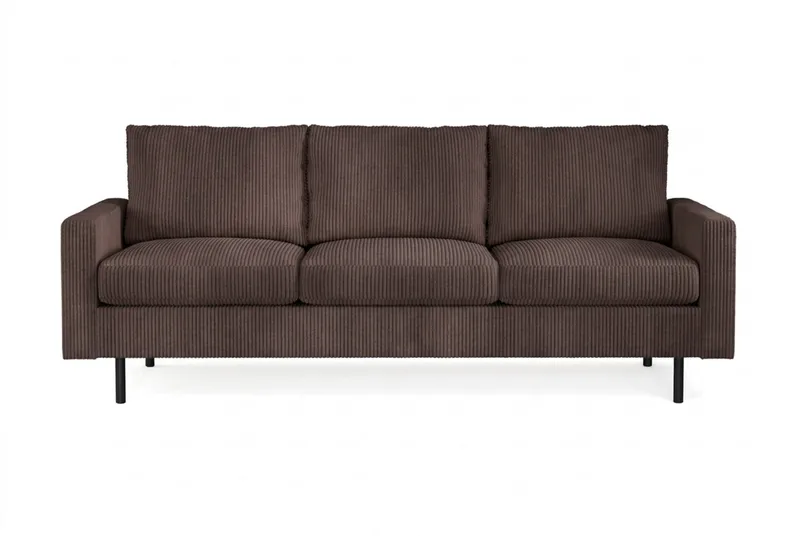 Peppe 4-personers Venstrevendt L-formet Chaiselongsofa i Manchester, Mørk brun