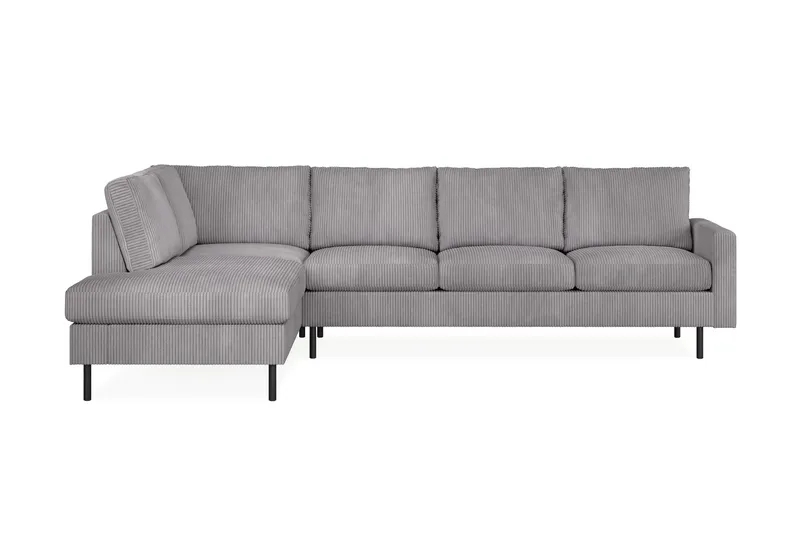 Peppe 4-personers Venstrevendt L-formet Chaiselongsofa i Manchester - Mørkegrå - Møbler - Sofaer - Sofa med chaiselong - 4 personers sofa med chaiselong