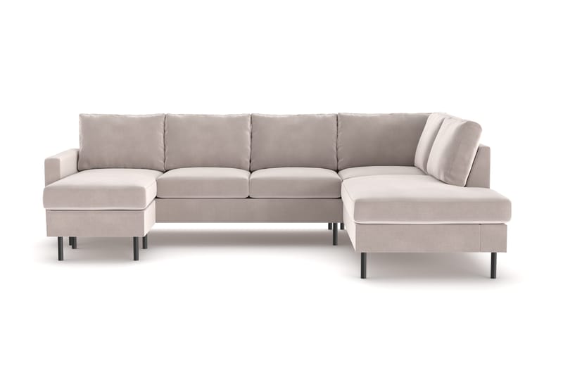 Peppe 4-personers Højrevendt U-formet Sofa med Divan og Chaiselong i Manchester, Beige